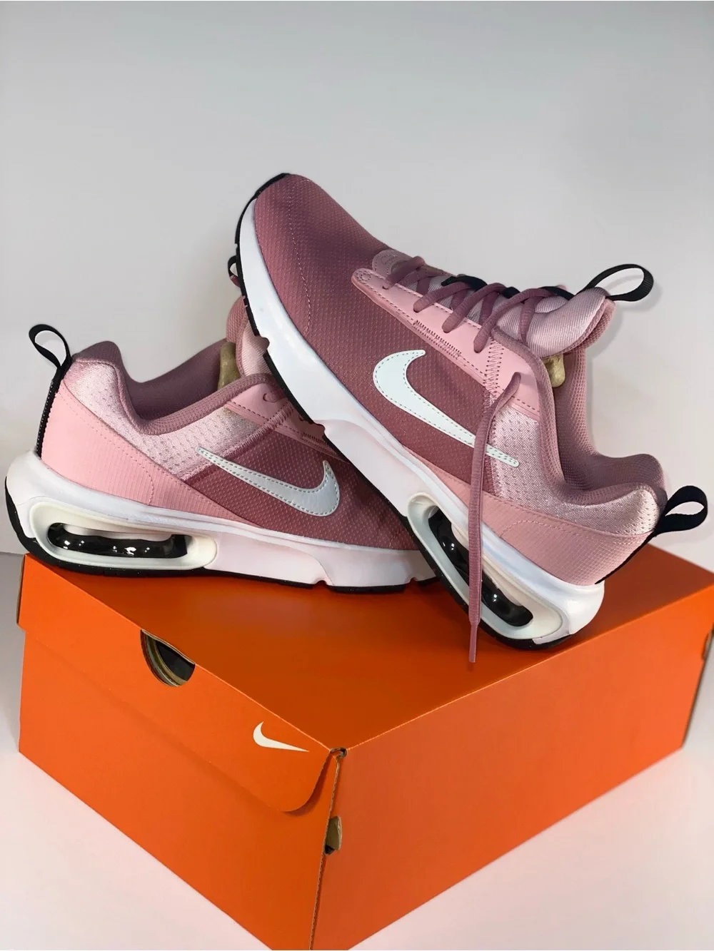 Nike Pink and White Kids Air Max-Style Sneakers